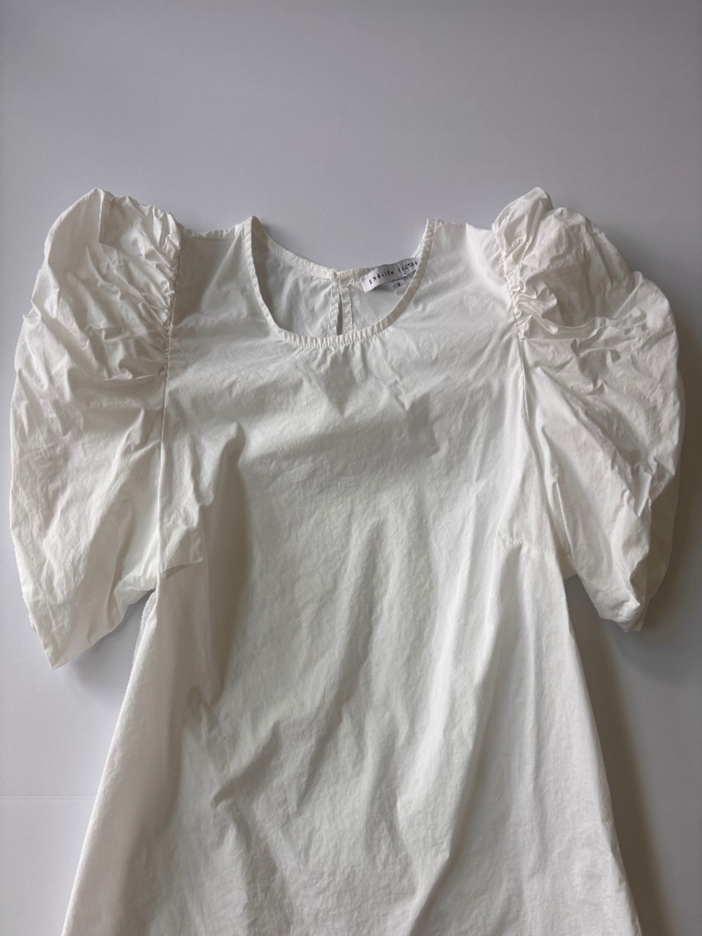 English Factory White Puff Sleeve Cotton Poplin Blouse Small